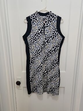 Tail Women's Sleeveless Leopard Animal Print Golf Dress Size Large